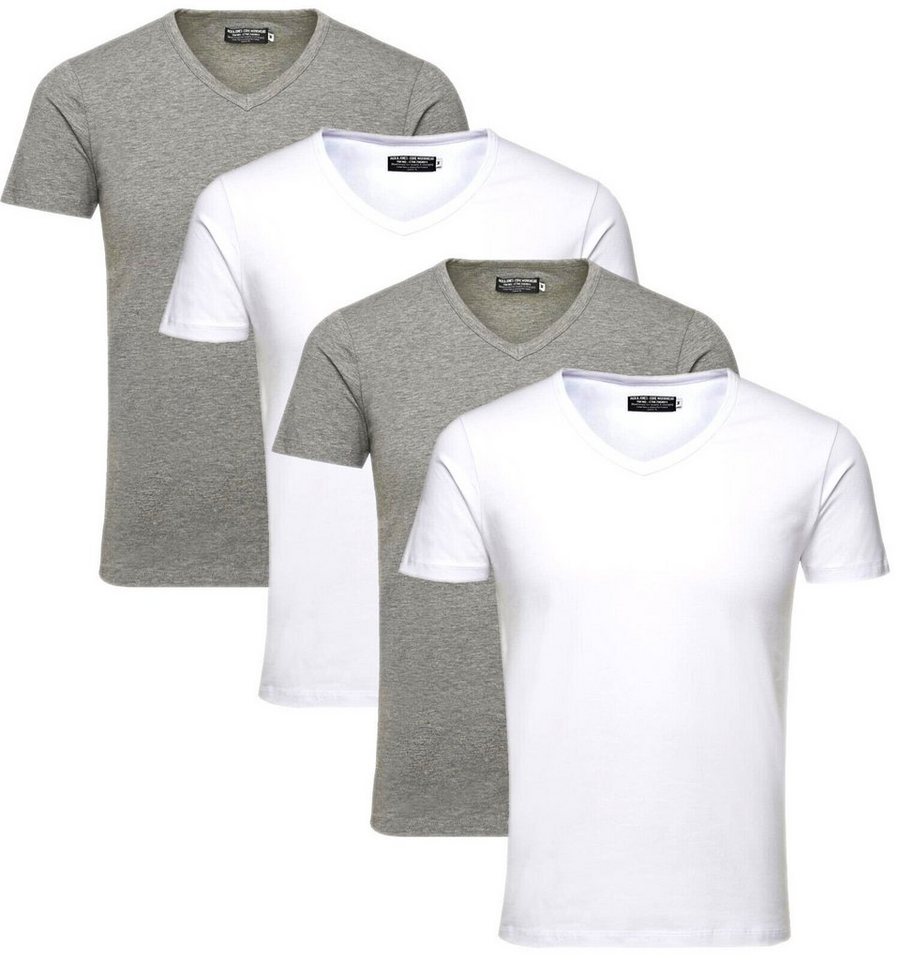 Jack & Jones T-Shirt (Spar Set, 4er-Pack) Basic Shirts, mit V-Ausschnitt von Jack & Jones