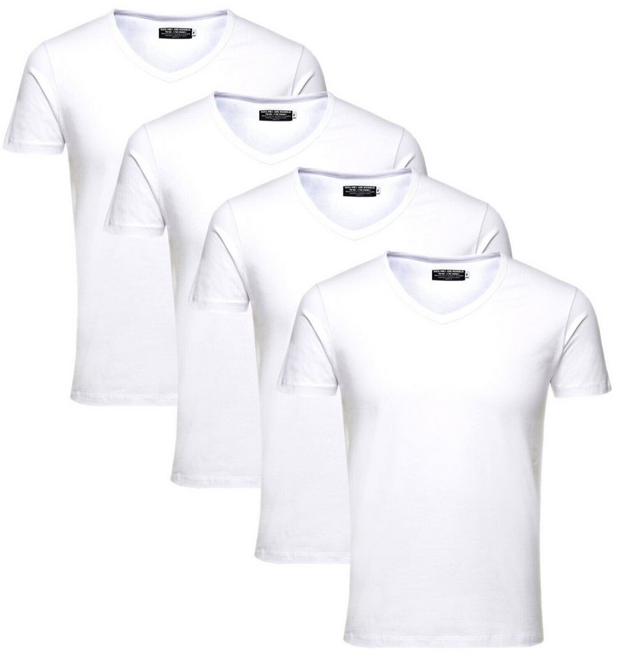 Jack & Jones T-Shirt (Spar Set, 4er-Pack) Basic Shirts, mit V-Ausschnitt von Jack & Jones
