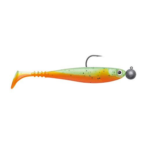 Jackson Unisex – Erwachsene 10C4050801037459C10 Gummifisch montiert Zander Köder-Zanderbait 10cm 2St. Green Orange, Bunt, Normal von Jackson
