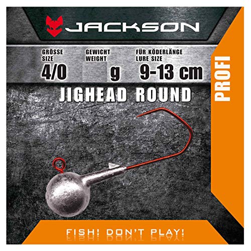 Jackson VMC Jighead Jigkopf - 4 Stück Round 4/0 für Köderlänge 9-13 cm 21g von Jackson