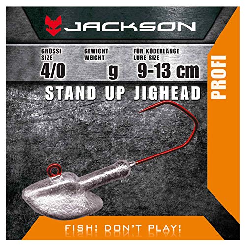 Jackson VMC Jighead Jigkopf - 4 Stück Stand Up 4/0 für Köderlänge 9-13 cm 14g von Jackson