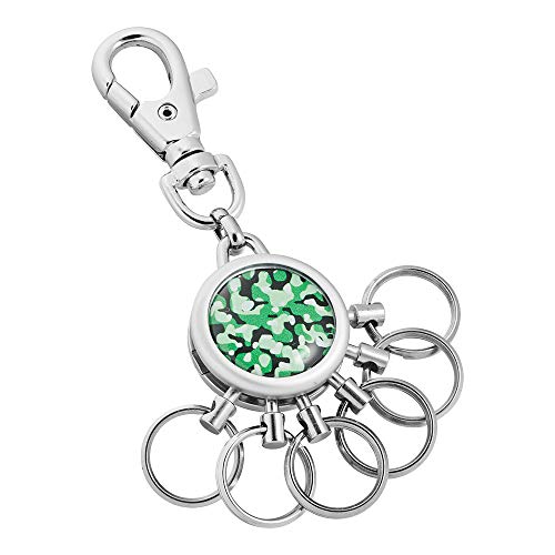 Schlüsselanhänger Kingsport mit Karabinerhaken und 6 abnehmbaren Ringen - Verschiedene Designs erhältlich - von Jadani (Silber) von Jadani