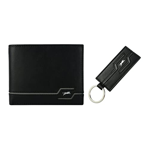 JAGUAR Geschenkbox für Herren, Geldbörse mit Geldbörse und Schlüsselanhänger aus echtem Leder, Schwarz 11 von Jaguar