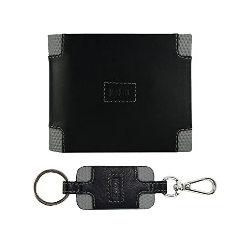 JAGUAR Geschenkbox für Herren, Geldbörse mit Geldbörse und Schlüsselanhänger aus echtem Leder, Schwarz 12 von Jaguar