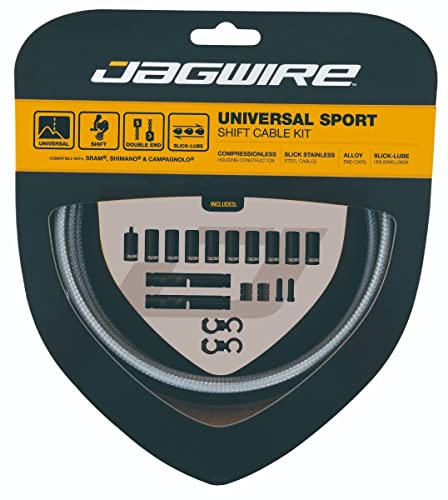 Jagwire 2 x Sport Schalthebel-Set für Erwachsene, Unisex, mit Mantel, Silber, Einheitsgröße von Jagwire