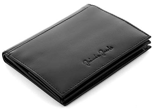 Jaimie Jacobs Folder Boy mit Gravur Slim Wallet mit Münzfach Scheinfach Platz für 20 Karten schlanker Geldbeutel im Hochformat mit RFID-Schutz für Herren Damen (mit Gravur) von Jaimie Jacobs