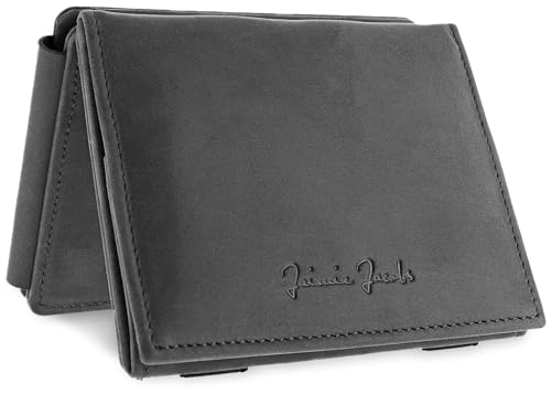 Jaimie Jacobs Flap Boy XL Magic Wallet mit Münzfach RFID-Schutz Geldbeutel mit Platz für 13 Karten (Büffelleder Schwarz) von Jaimie Jacobs
