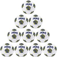 10er Ballpaket JAKO Animal Leicht-Fußball 642 - weiß/navy/neongelb, 350g 4 von Jako