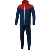 JAKO Champ 2.0 Trainingsanzug Polyester mit Kapuze marine/chili rot 164 von Jako