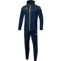 JAKO Champ 2.0 Trainingsanzug Polyester mit Kapuze marine/darkblue/neongelb M von Jako