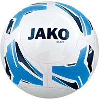 JAKO Glaze Trainingsball Fußball weiß/skyblue/navy 5 von Jako