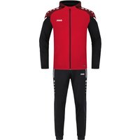 JAKO Performance Trainingsanzug Polyester mit Kapuze Kinder 101 - rot/schwarz 152 von Jako