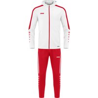 JAKO Power Polyester Trainingsanzug mit Kapuze Damen 004 - weiß/rot 40 von Jako