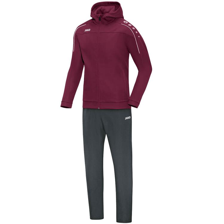 Jako Pr?sentationsanzug Classico mit Kapuze maroon M9650 14 Gr. L von Jako