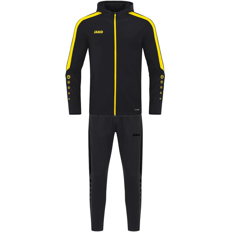 Jako Trainingsanzug Polyester Power mit Kapuze M9423 schwarz/citro... von Jako