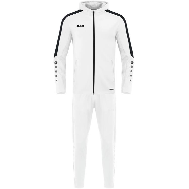 Jako Trainingsanzug Polyester Power mit Kapuze M9423 wei? - Gr. 40 von Jako