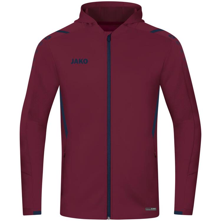 Jako Trainingsjacke Challenge mit Kapuze 6821 maroon/marine Gr. 140 von Jako