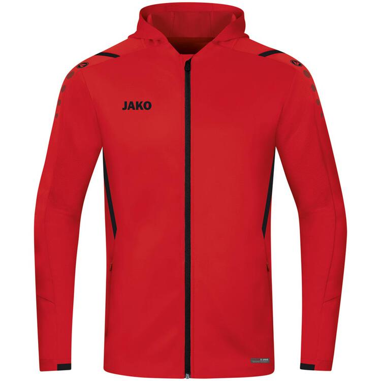Jako Trainingsjacke Challenge mit Kapuze 6821 rot/schwarz Gr. XL von Jako