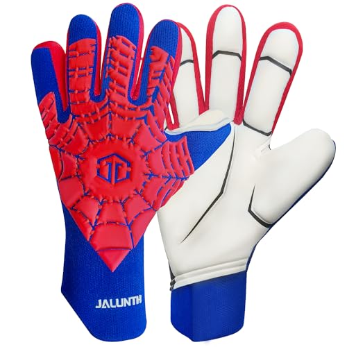 Jalunth Torwarthandschuhe Kinder Herren Jungen Damen Erwachsene Fussballhandschuhe Torwart Zubehör Fussball Fußball Handschuhe Training Spiel rutschfeste Latex Fußballhandschuhe Größe 5 6 7 8 9 10 von Jalunth