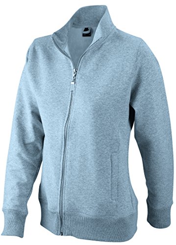James & Nicholson Damen Jacket Sweatshirt, Grau (Grey-Heather), 38 (Herstellergröße: L) von James & Nicholson