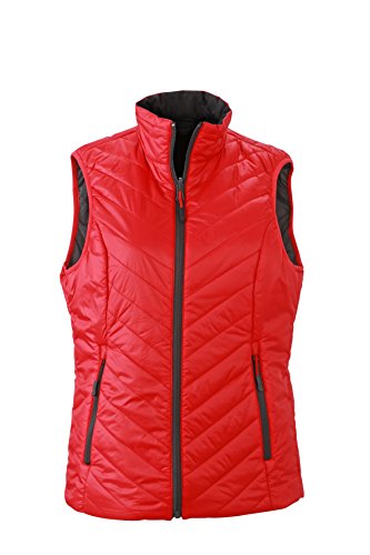 James & Nicholson Damen Lightweight Vest Outdoor Weste, Rot (Red/Carbon), 40 (Herstellergröße: XL) von James & Nicholson