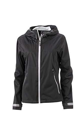 James & Nicholson Damen Outdoor Jacket Jacke, Schwarz (Black/Silver), 40 (Herstellergröße: XL) von James & Nicholson