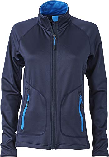 James & Nicholson Damen Stretchfleece Jacket Jacke, Blau (Navy/Cobalt), 38 (Herstellergröße: L) von James & Nicholson