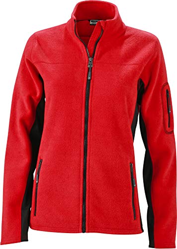 James & Nicholson Damen Workwear Fleece Jacket Jacke, Rot (Red/Black), 44 (Herstellergröße: XXXL) von James & Nicholson