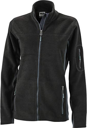James & Nicholson Damen Workwear Fleece Jacket Jacke, Schwarz (Black/Carbon), 34 (Herstellergröße: S) von James & Nicholson