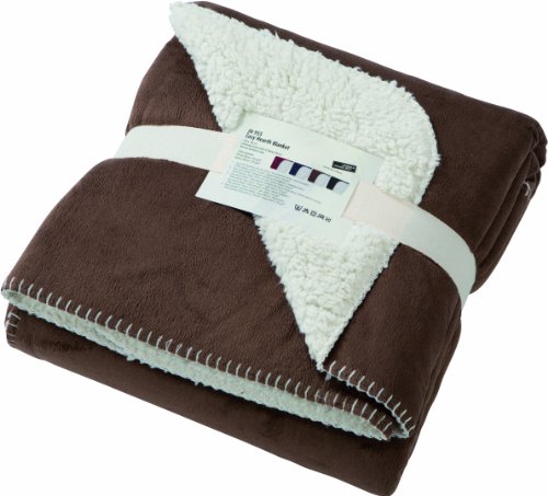 James & Nicholson Fleecedecke Cosy Hearth Blanket, Brown/Natural, JN955 brna von James & Nicholson