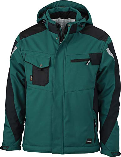 James & Nicholson Herren Craftsmen Softshell Jacke, Grün (Dark-Green/Black), XXXXXX-Large von James & Nicholson