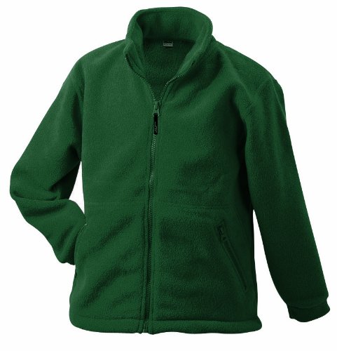 James & Nicholson Herren Full-Zip-Fleece Jacke, Grün (grün DarkGreen), Large von James & Nicholson