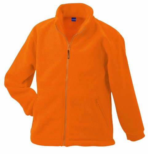 James & Nicholson Herren Full-Zip-Fleece Jacke, Orange (orange), Small von James & Nicholson