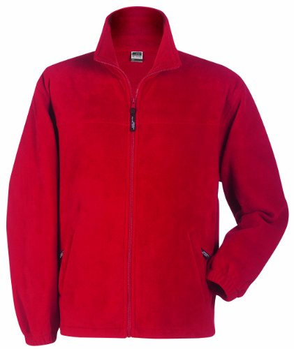James & Nicholson Herren Full-Zip-Fleece Jacke, Rot (rot), Large von James & Nicholson