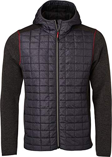 James & Nicholson Herren Men's Knitted Hybrid Jacket Jacke, Grau (Grey-Melange/Anthracite-Melange), Large von James & Nicholson