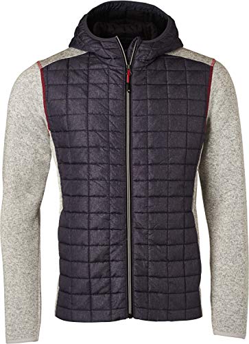 James & Nicholson Herren Men's Knitted Hybrid Jacket Jacke, Grau (Light-Melange/Anthracite-Melange), Small von James & Nicholson