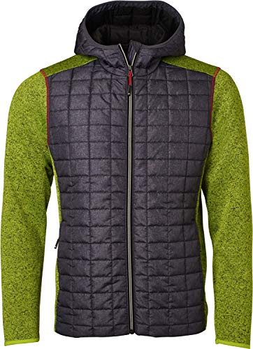 James & Nicholson Herren Men's Knitted Hybrid Jacket Jacke, Grün (Kiwi-Melange/Anthracite-Melange), X-Large von James & Nicholson