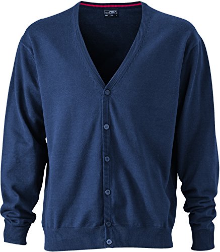 James & Nicholson Herren V-Neck Cardigan Strickjacke, Blau (Navy), XXX-Large von James & Nicholson