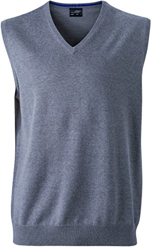 James & Nicholson Herren V-Neck Pullunder, Grau (Grey-Heather), XXX-Large von James & Nicholson