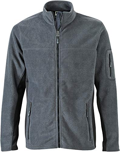 James & Nicholson Herren Workwear Fleece Jacket Jacke, Grau (Carbon/Black), XXX-Large von James & Nicholson