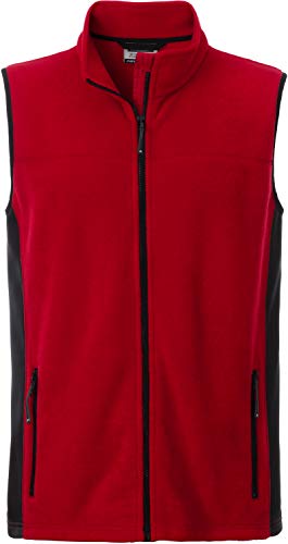 James & Nicholson Herren Workwear Fleece Outdoor Weste, Rot (Red/Black), XXXXXX-Large von James & Nicholson