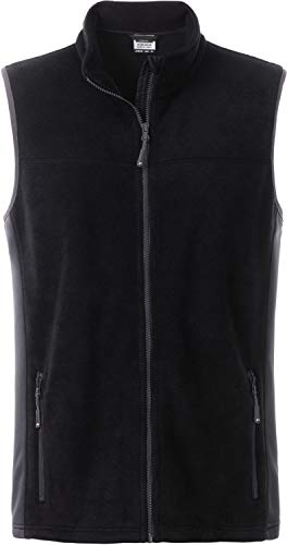 James & Nicholson Herren Workwear Fleece Outdoor Weste, Schwarz (Black/Carbon), Medium von James & Nicholson