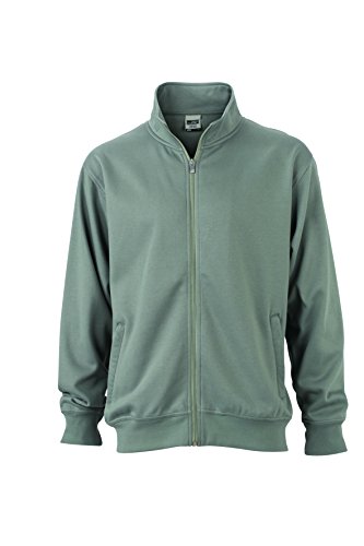 James & Nicholson Herren Workwear Sweat Jacket Sweatshirt, Grau (Dark-Grey), X-Small von James & Nicholson