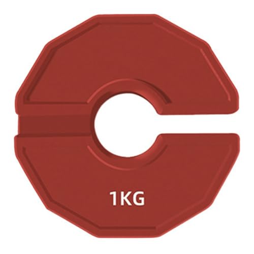 Janasiba 1 Stück Fitnessstudio Mikroplatten Kurzhantel Bruchgewichtplatte Gummi Bruchgewichtplatten Add-On Rot 1 KG von Janasiba