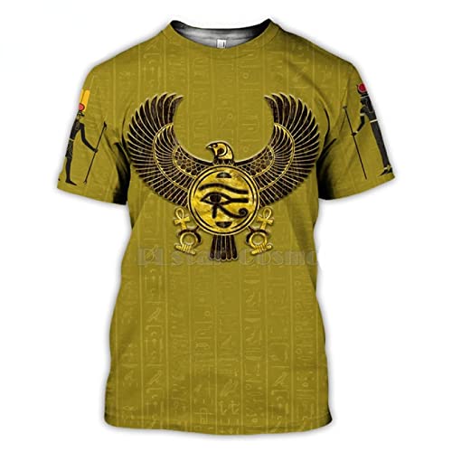 Jane Aigle Mysterious Retro Ancient Horus Egypt Totem 3D-Gedruckte T-Shirts T-Shirts T-Shirts Sommer Kurzarm Streetwear Xs-7Xl von Jane Aigle