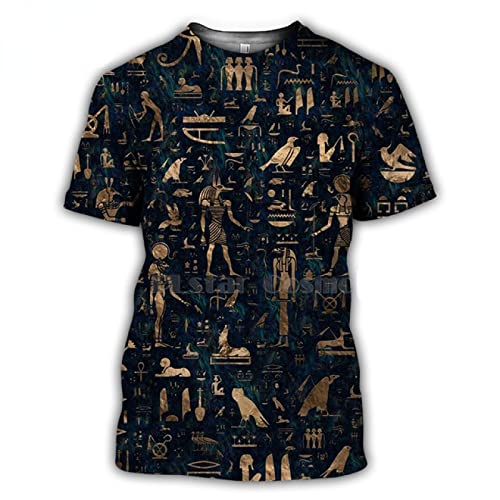 Jane Aigle Mysterious Retro Ancient Horus Egypt Totem 3D-Gedruckte T-Shirts T-Shirts T-Shirts Sommer Kurzarm Streetwear Xs-7Xl von Jane Aigle