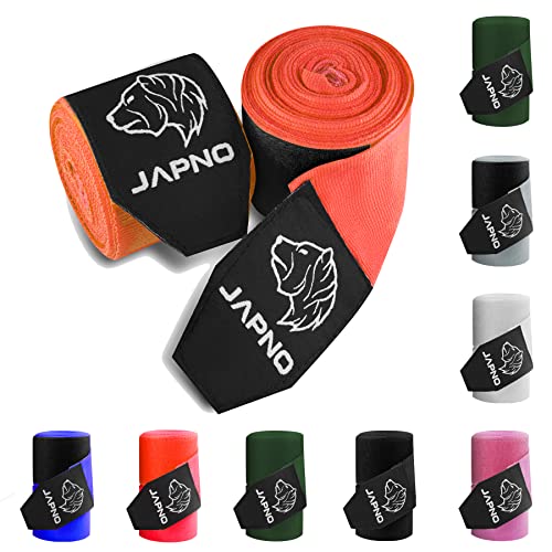Halb elastische Bandagen Boxen für Boxhandschuhe Erhältlich in allen Farben mit 4 Meter Boxbandagen Hand Gebrauch von Boxen, MMA, Kickboxing - Boxbandage Sport für Männer und Frauen (4 Meter, Red) von Japno Fight gear