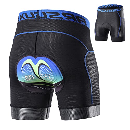 Jarade Radlerhose Herren mit 5D Gepolstert Stoßfeste Radunterhose Atmungsaktiv Fahrradunterhose Herren Damen Fahrrad Unterhosen mit 5D Polster Radfahrhose MTB Radlerunterhose (Blau,XXL) von Jarade