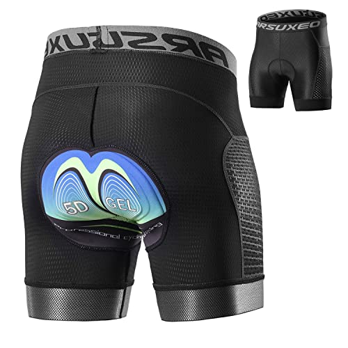 Jarade Radlerhose Herren mit 5D Gepolstert Stoßfeste Radunterhose Atmungsaktiv Fahrradunterhose Herren Damen Fahrrad Unterhosen mit 5D Polster Radfahrhose MTB Radlerunterhose (Schwarz,XL) von Jarade