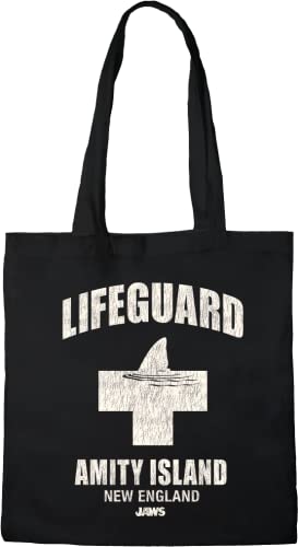 Jaws Tote Bag, Lifeguard, Referenz: BWJAWSMBB005, Schwarz, 38 x 42 cm von Jaws